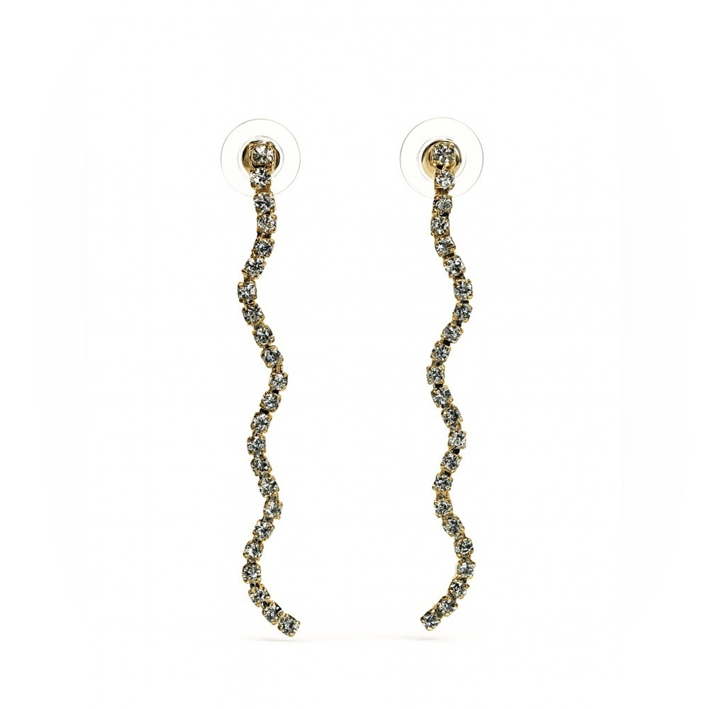 Elegant Classic Wave Earrings with Zirconia